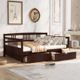 Full Size Daybed Wood Bed with Two Drawers | Space-Saving and Functional Design