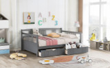 Chicken Pieces Full Size Daybed Wood Bed with Two Drawers | Space-Saving and Functional Design 