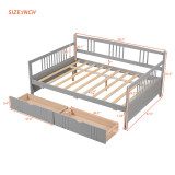 Chicken Pieces Full Size Daybed Wood Bed with Two Drawers | Space-Saving and Functional Design 