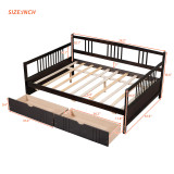 Chicken Pieces Full Size Daybed Wood Bed with Two Drawers | Space-Saving and Functional Design 