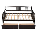 Chicken Pieces Full Size Daybed Wood Bed with Two Drawers | Space-Saving and Functional Design 