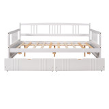 Chicken Pieces Full Size Daybed Wood Bed with Two Drawers | Space-Saving and Functional Design 