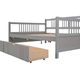 Chicken Pieces Full Size Daybed Wood Bed with Two Drawers | Space-Saving and Functional Design 