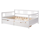 Chicken Pieces Full Size Daybed Wood Bed with Two Drawers | Space-Saving and Functional Design 