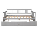 Chicken Pieces Full Size Daybed Wood Bed with Two Drawers | Space-Saving and Functional Design 