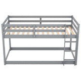 Twin over Twin Floor Bunk Bed with Ladder | Space-Saving and Sturdy Design