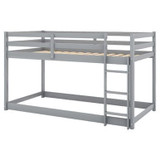 Twin over Twin Floor Bunk Bed with Ladder | Space-Saving and Sturdy Design
