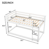 Twin over Twin Floor Bunk Bed with Ladder | Space-Saving and Sturdy Design