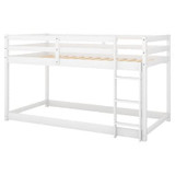 Twin over Twin Floor Bunk Bed with Ladder | Space-Saving and Sturdy Design