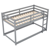 Chicken Pieces Twin over Twin Floor Bunk Bed with Ladder | Space-Saving and Sturdy Design 