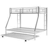 Chicken Pieces Twin over Full Bed with Trundle - Sturdy Steel Frame and Two-Side Ladders 