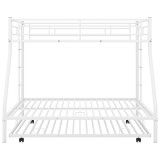 Chicken Pieces Twin over Full Bed with Trundle - Sturdy Steel Frame and Two-Side Ladders 