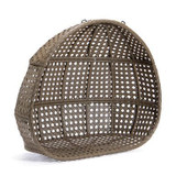 Brown Wicker Hanging Double-Seat Swing Chair with Stand w/Beige Cushion 
