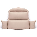 Chicken Pieces Brown Wicker Hanging Double-Seat Swing Chair with Stand w/Beige Cushion  
