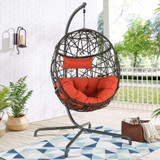 Hanging Egg Chair with UV-Resistant Cushion and Stand (Turquoise)