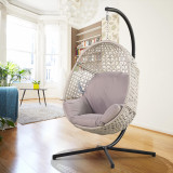 Chicken Pieces Large Hanging Egg Chair with Stand & UV Resistant Cushion Hammock Chairs with C-Stand  