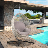 Chicken Pieces Large Hanging Egg Chair with Stand & UV Resistant Cushion Hammock Chairs with C-Stand  