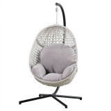 Chicken Pieces Large Hanging Egg Chair with Stand & UV Resistant Cushion Hammock Chairs with C-Stand  