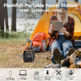 Flashfish 120W Portable Power Station - 98Wh/26400mAh Solar Generator Backup Battery
