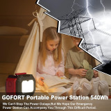  GOFORT Portable Power Solar Generator Station 540Wh/500W(Peak 1000W)  