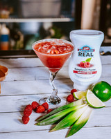 Real 16.9 fl. oz. Raspberry Puree Gourmet Infused Syrup-Chicken Pieces