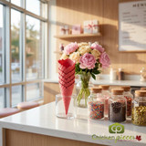 THE KONERY The Konery Pink Vanilla Waffle Cones - 144/Case | Vibrant and Delicious