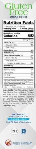 JOY Gluten-Free Sugar Cone - 96/Case | Delicious and Gluten-Free Treats