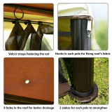 Chicken Pieces Outdoor Iron Vented Dome Top Patio Gazebo with Netting | 9.8Ft x 9.8Ft 