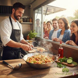 18-Inch Stainless Steel Chop Suey Bowl - Authentic Asian Dining Experience
