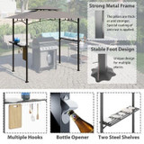 Grill Gazebo Grill Canopy Double Tiered BBQ Gazebo Outdoor BBQ Canopy 8 x 5 FT 