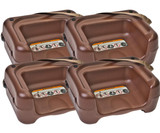 Koala Kare Brown Plastic Booster Seat with Safety Strap - Dual Height - 4/Pack- CHICKEN PIECES