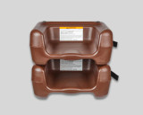 Koala Kare Brown Plastic Booster Seat with Safety Strap - Dual Height - 4/Pack- CHICKEN PIECES
