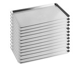 CP Full Size 19 Gauge 18" x 26" Wire in Rim Aluminum Perforated Bun / Sheet Pan (12/Case)- CHICKEN PIECES