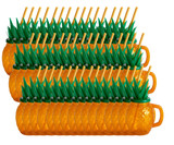 CP 24 oz. Pineapple Plastic Cup with Lid and Straw - 48/Case-Chicken Pieces