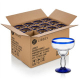 Libbey Aruba 16 oz. Margarita Glass with Cobalt Blue Rim and Base - 12/Case | Add a Splash of Color to Your Margaritas-Chicken Pieces