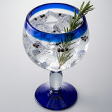 Libbey Aruba 16 oz. Round Cocktail Glass with Cobalt Blue Rim and Base - 12/Case | Personalize-Chicken Pieces