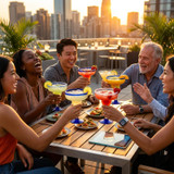 Libbey Aruba 12 oz. Cobalt Accent Margarita Glass Set - 12/Case-Chicken Pieces