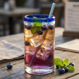 Libbey Aruba 16 oz. Cobalt-Rimmed Cooler Glass Set - 12/Case-Chicken Pieces
