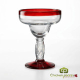 Libbey Aruba 12 oz. Margarita Glass with Vibrant Red Rim - 12/Case-Chicken Pieces