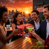 Libbey Aruba 12 oz. Margarita Glass with Vibrant Red Rim - 12/Case-Chicken Pieces