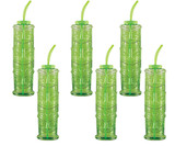Amscan 50 oz. Plastic Green Tiki Totem Pole Jumbo Cup - 6/Pack | Embrace the Tiki Spirit with Jumbo Totem Pole Cups-Chicken Pieces