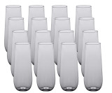 Chicken Pieces CP 9 oz. Light Weight Clear Plastic Stemless Champagne Flute - 16/Case | Toast with Graceful Stemless Flutes! 