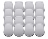 CP 14 oz. Heavy Weight Clear Plastic Stemless Wine Glass - 16/Pack | Savor Wine in Durable Stemless Glasses- CHICKEN PIECES