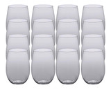 CP 16 oz. Light Weight Clear Plastic Stemless Wine Glass - 16/Pack-Chicken Pieces