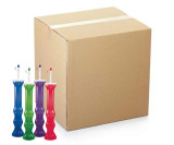 Chicken Pieces CP 24 oz. Assorted Jewel Color Bubble Yarder with Lid and Straw - 48/Case 