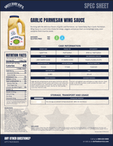 Sweet Baby Ray's 0.5 Gallon Garlic Parmesan Wing Sauce - 4/Case | Creamy and Savory Wing Sensation