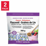 webber naturals Webber Naturals Organic Ground Flaxseed, 900 g, 2-Pack | Nutrient-Rich Flaxseed for a Healthy Diet 