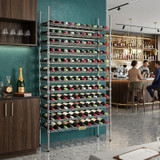 CP Wine Rack 14" x 48" 12 Shelf 132-Bottle Wire with 74" Posts-Chicken Pieces