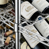 CP Wine Rack 24" x 48" 12 Shelf 264-Bottle Chrome Wire with 74" Posts-Chicken Pieces