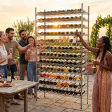 CP Wine Rack 24" x 48" 12 Shelf 264-Bottle Chrome Wire with 74" Posts-Chicken Pieces